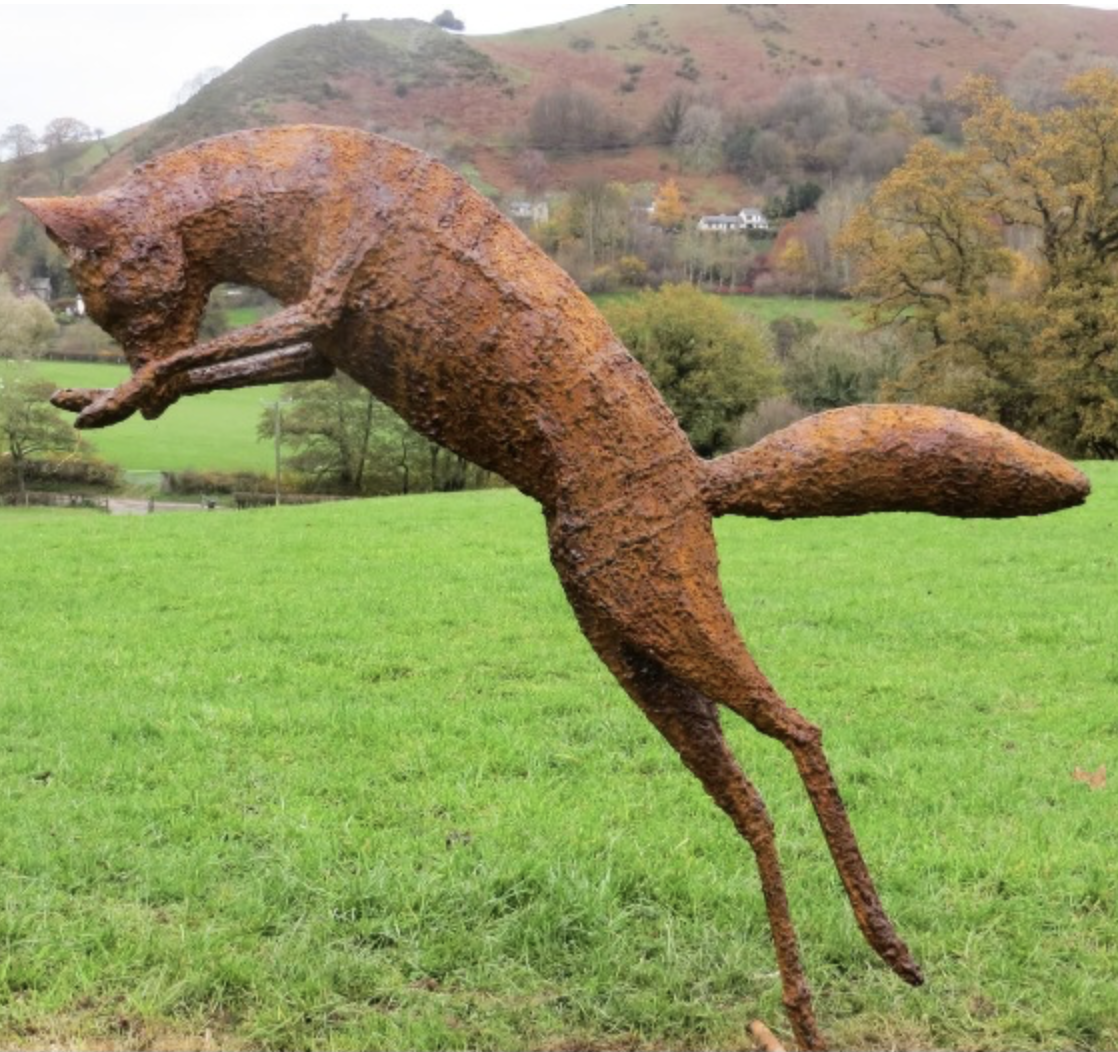 Miranda Michels Leaping Fox sculpture