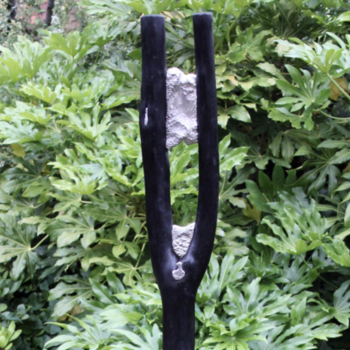 John Meikle wood and pewter sculpture
